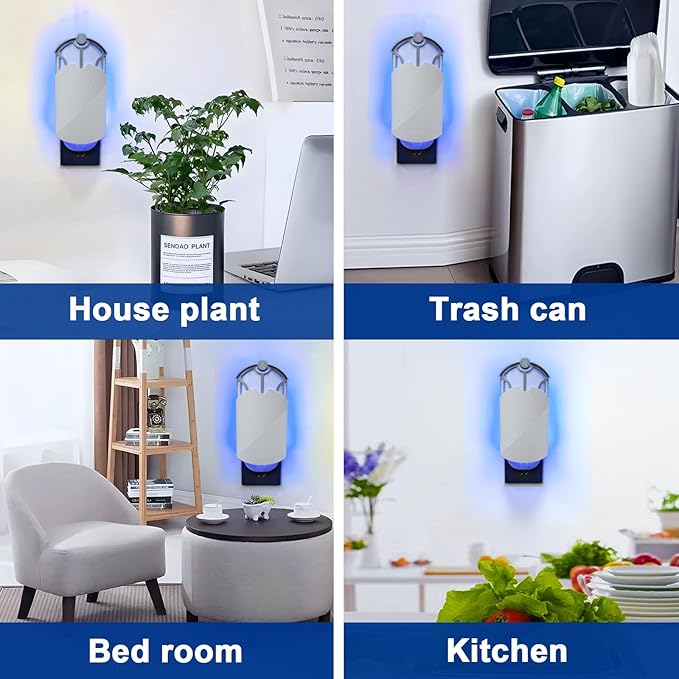 Flying Insect Trap for Indoor Use (2 Starters & 6 Refill Cartridges), UV Light Bug Catcher for Fruit Flies, Gnats & Small Flying Pests, Silent, No-Zap, Mess-Free