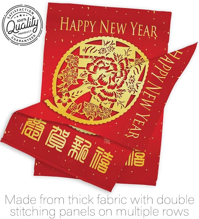 Chinese New Year Tapestry Home Decor Banner Wall Art Patio Porch Lawn Garden Flag Stand Pole Room Indoor Outdoor Lunar New Year Gifts Spring Luck Arrive Chinese Decorations Made in USA