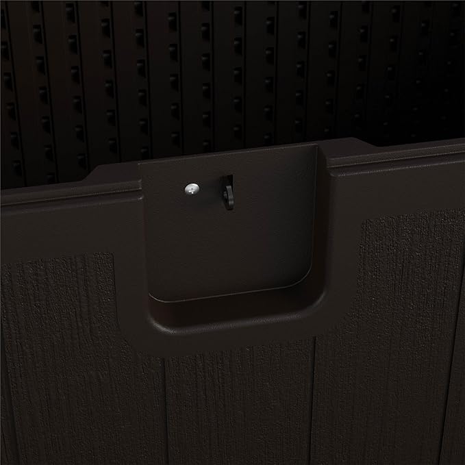 Cosco 130 Gallon Durable Resin Deck Box with Gas Shocks and Adjustable Divider