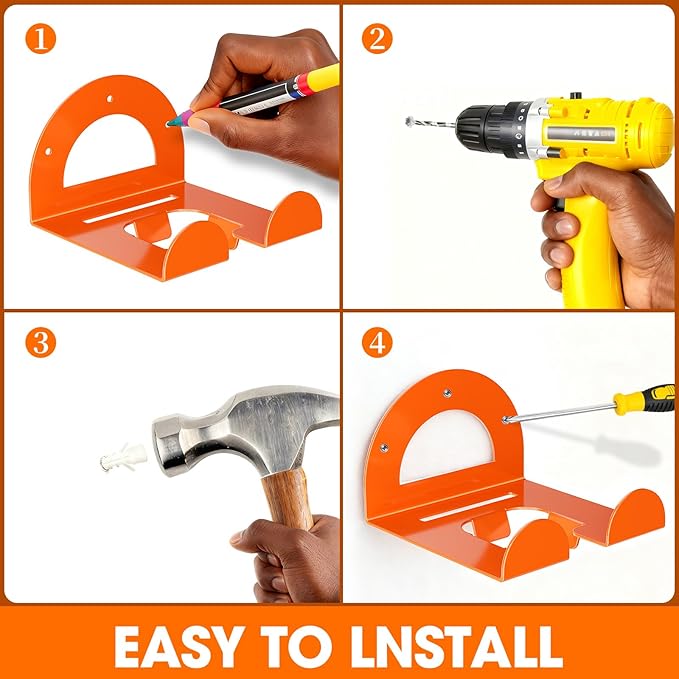 Weed Eater Hanger, Garage Organizer Trimmer Rack Wall Mount, Garden Power Tool Holder Garage Hooks for Grass Trimmer, Hedge Trimmer, Leaf Blower and Chainsaw Storage, 8 Pack
