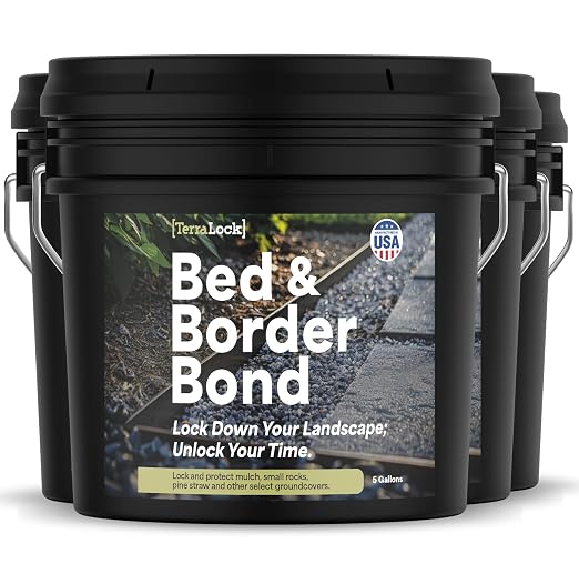 Superclear TerraLock Mulch Glue for Landscaping,Rock Glue. Easy Spray, Easy Hold. Perfect for Mulch, Pea Gravel Large & Small, Rock, Straw and Stone (20 Gallon Without Sprayer)