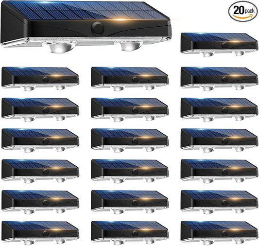 kolpop 20 Pack Solar Fence Lights Outdoor,11 Modes & 9 Colors Fence Lights Solar Powered,IP65 Waterproof, 60LM LED Solar Lights for Patio,Backyard,Outside,Railing,Wall,Nighttime,Party