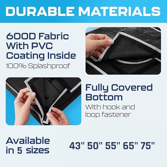 Outdoor TV Cover 50 Inch Weatherproof and Waterproof | TV Cover for Outside 50 | Outdoor TV Enclosure | Smart Shield TV Screen Protector for Outside TV | TV Display Protectors