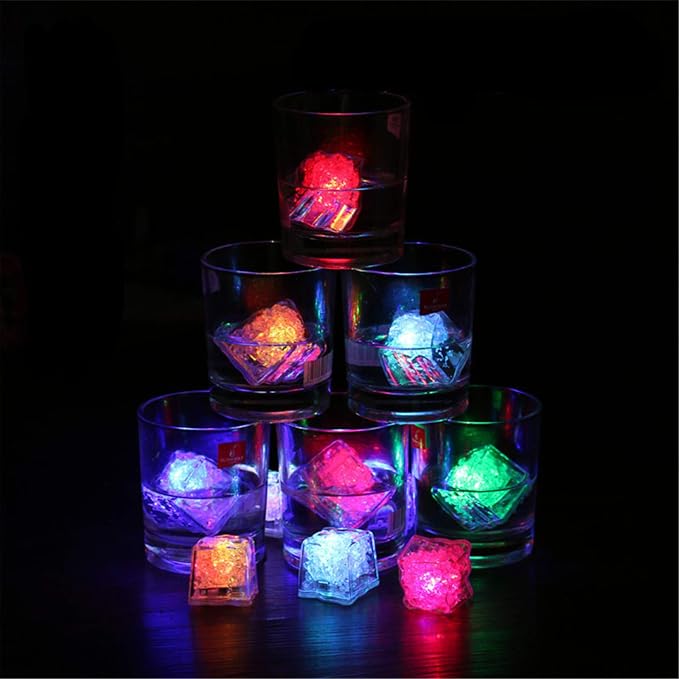 Emivery Waterproof LED Ice Cubes, 48 Pack MultiColor Light up LED Ice Cubes for Bar Club Drinking Party Wine Wedding Decoration