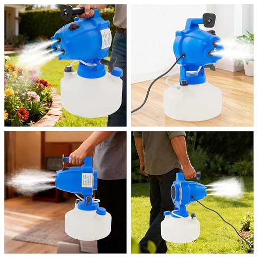 1200W Electric ULV Fogger Sprayer Machine with 3 Nozzles, 4L/1.1Gal Automatic Cold Fogger Machine, Adjustable Design, Portable Electric Sprayer for Home School Hotel Garden Yard Lawn