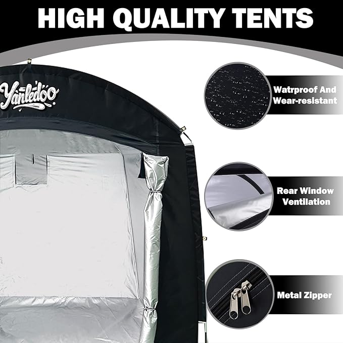 Bike Storage Tent, Outdoor Shed with Thick Waterproof Fabric, 30% More Top Space, Fits 2/3/4/5 Bikes or Tricycles, Easy Setup, Portable Cover for Garden Tools & Motorcycles