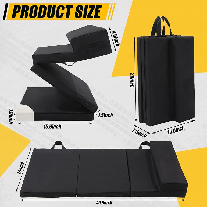 BALAPET Thick Supportive Foam Mechanical Mat to Lay On with Pillow, Waterproof Portable Mechanic Pad for Working Under Car with Carrying Handles,Suitable for Garage, Picnicking, Gardening
