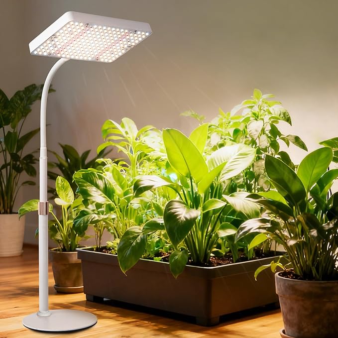 Tabletop Grow Light, Bright Desk Grow Lights for Seed Starting, Bonsai, Succulent, Cactus, 4/8/12/16/20H Timer, 25 Watt Power Draw, NO Need Adapter, 16"-24" Height, Daisy Chain Function