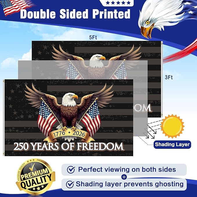 250th anniversary usa Flag 3x5: Double Sided 3-Ply Betsy Ross Flags Heavy Duty - UV Protection & Fade Resistant & Reinforced Brass Grommets - 250 Years Of Freedom