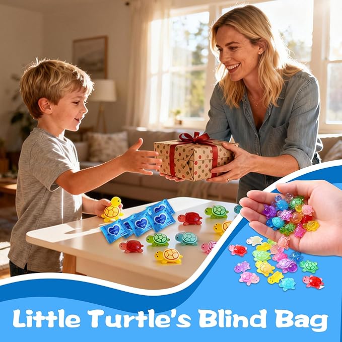Mini Glow In The Dark Animal Resin Models, Resin Animals Mystery Bags, Individually Wrapped Blind Bags Tiny Animal Figurines, Collectible Mini Animals For Fairy Garden, DIY Crafts (100, Turtle)