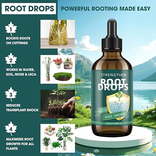 IBA Rooting Hormone for Cuttings – Liquid Root Stimulator for Fast Root Growth in Water, Soil, Moss & LECA | for Houseplants Like Pothos, Monstera (4.06 oz)