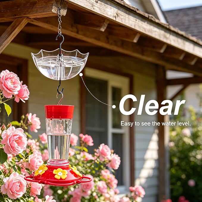 Ant Moat for Hummingbird Feeder, 5 OZ, 4 Pack, Black Umbrella Ant Guard with Large Capacity