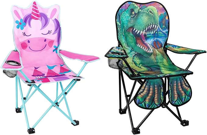 KABOER Kids Outdoor Folding Lawn and Camping Chair with Cup Holder and Carrying Bag, Children's Camping Chairs