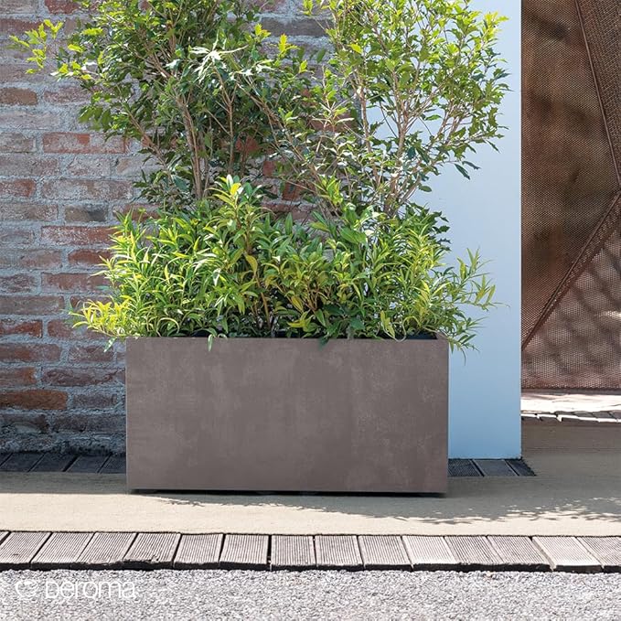 Deroma Millennium Planter | 23” x 10” x 10" Rectangle | Light & Durable Plastic | Indoor or Outdoor Pot for Patio/Porch | Includes Water Reserve & Drain Plug | Pot for Plants, Flowers, Garden | Sand