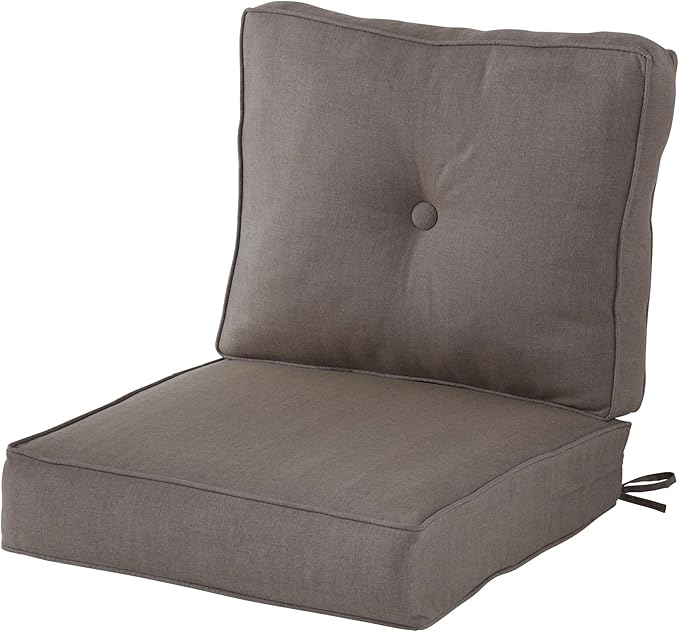 Outdoor 2-Piece Sunbrella Premium Deep Seat Cushion Set, Cast Shale
