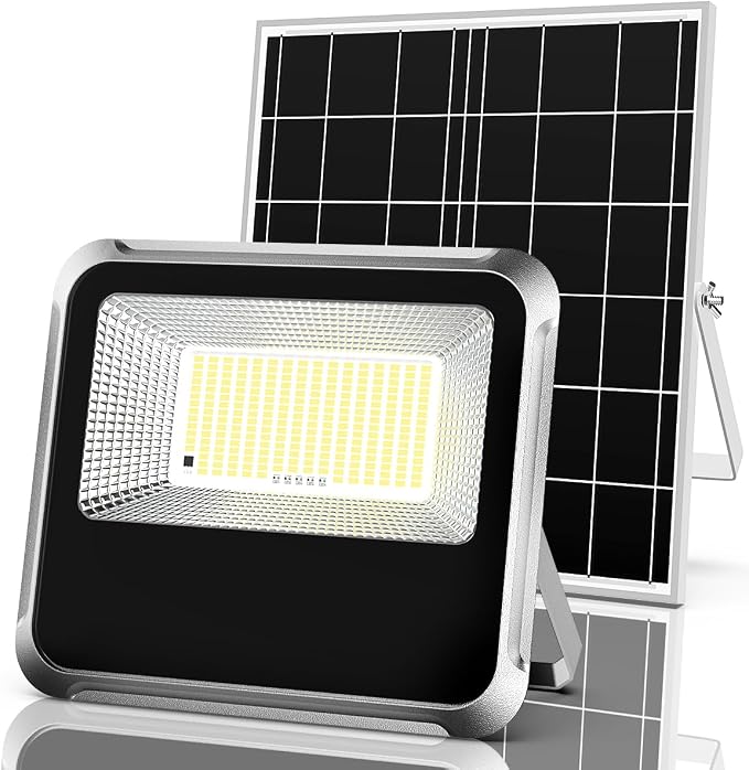 Engrepo Solar Light Outdoor, 10000LM Luces Solares Dusk to Dawn Auto On/Off Solar Powered Security Flood Light Outside IP65 Waterproof with Remote Control for Wall Porch, Shed, Barn. 20000mAh.