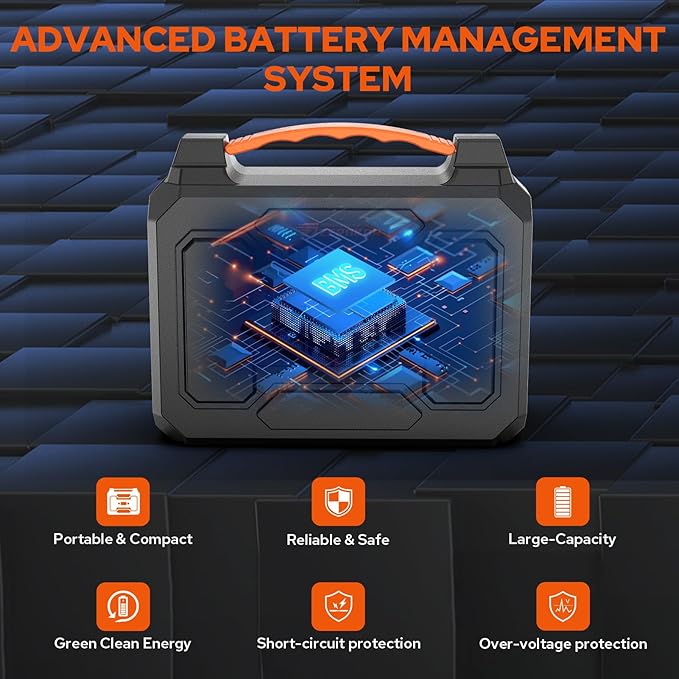 Portable Power Station Generator 100W External Lithium Battery Pack with USB-C, 110V Power Pack with AC Outlet Power Bank Generator for Camping Home RV Vanlife