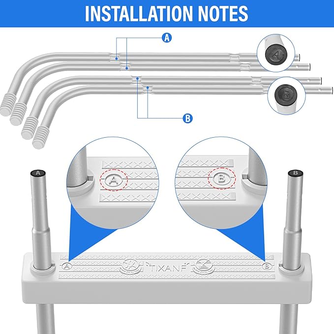 33" 2-Step Steel Frame Above Ground Swimming Pool Ladder,Heavy Duty Double Sided Removable Pool Steps,Pool Ladder Steps with Non-Slip Plastic Steps for Entry and Exit