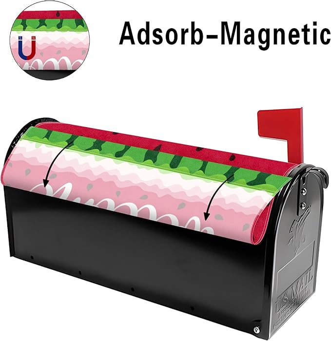 Watermelon Mailbox Covers Magnetic Summer Watermelon Mailbox Cover Seasonal Post Letter Box Cover for Garden Yard Decor 21x18 Inch