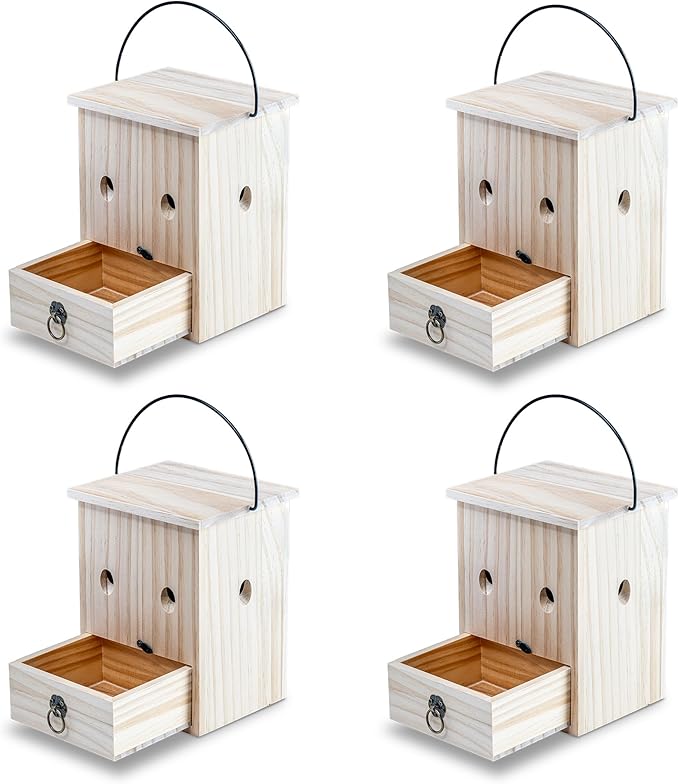 Carpenter Bee Traps for Outside 4PACK– Durable, Weather-Resistant, Eco-Friendly Wooden Wasp Trap for Outdoor Use