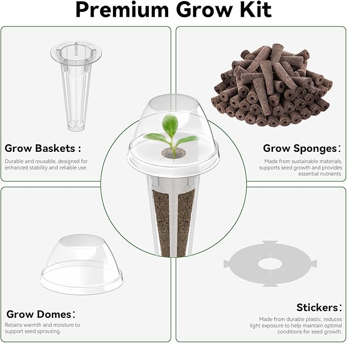 LYKOCLEAN Vegetable & Salad Green Seed Pod Kit for Aerogarden, (16 Pods) Ahopegarden, iDOO – Non-GMO American Fast Lettuce, Green Pepper, Cucumber, Parsley Seeds, Compatible with All Hydroponic System