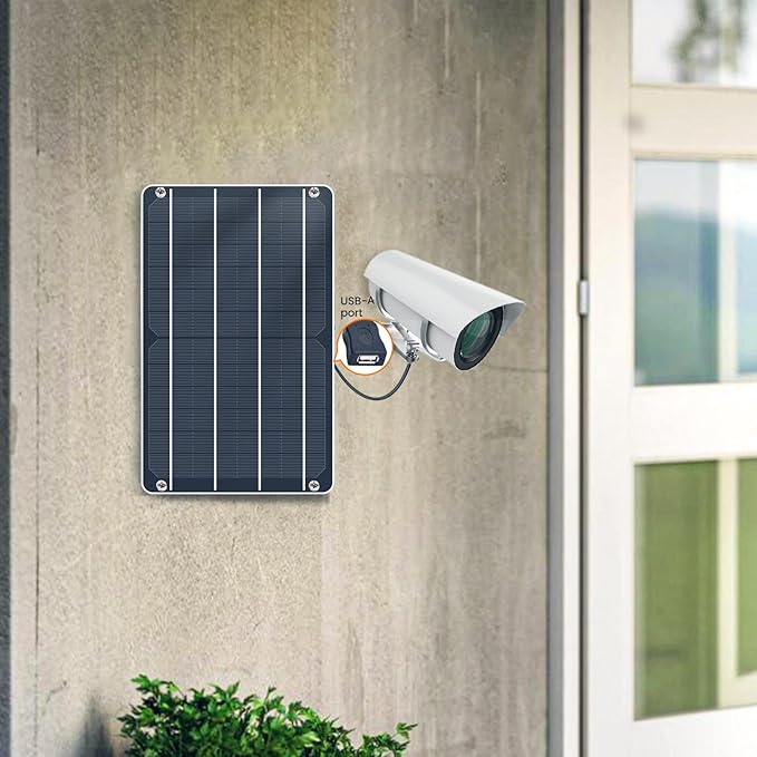 FlexSolar 6W Mini USB Solar Panel, IP67 Waterproof Monocrystalline Module DIY Kit with PET Material for Smart Phone, Small Fans, Monitor, Outdoor Security Camera