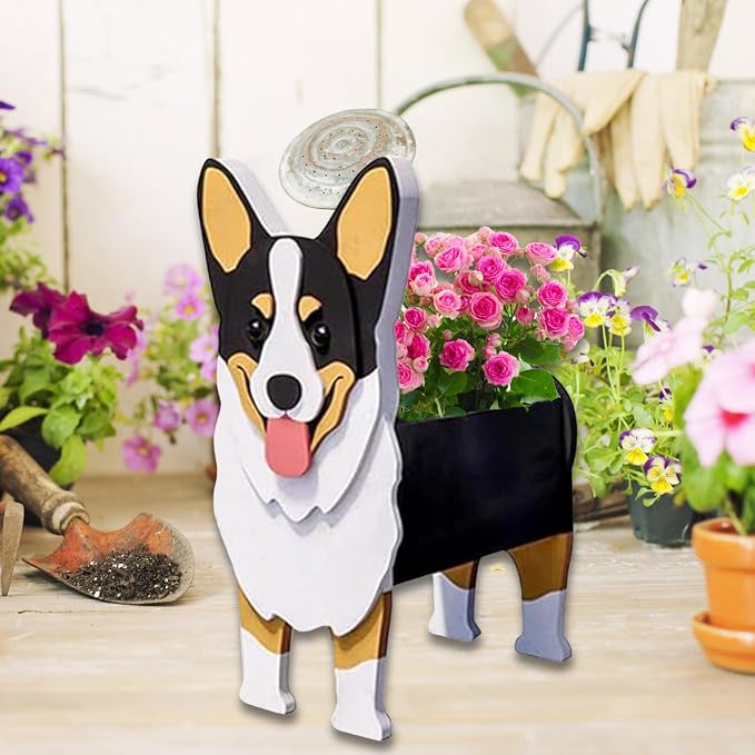 Concepts Welsh Corgi Dog Planter Plant Pots,Cute Large Dog Flower Planter,Gifts for Pet Lovers,Unique Animal Plant Pots,Office,Indoor Outdoor Garden Decor(9.84 * 6.77 * 17in)