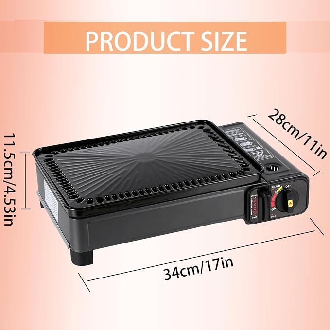 Propane Grill Portable,Portable Gas Grill Butane Stove (BLACK)