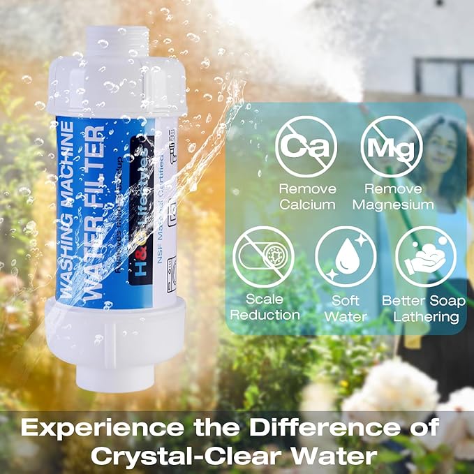 H&G Lifestyles Water Filter for Washing Machine,Water Softener Anti-Scale | with 3/4" GHT Garden Hose Filter, Prevent Scale Build-up,for Water Heater Swamp Cooler,2PACKS