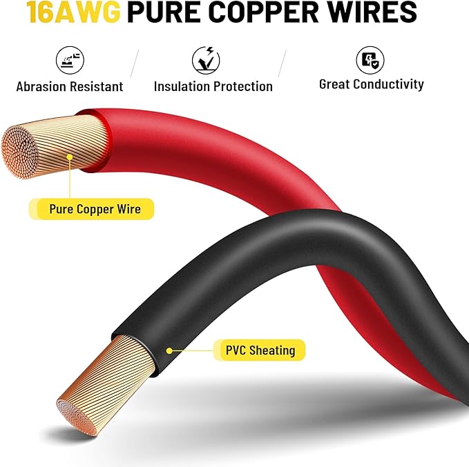 Oyviny 6FT 16AWG SAE Extension Cable with Polarity Reversing Adapter, Heavy Duty 2 Pin SAE Quick Connector with Dust Caps for Solar Panel Automotive Battery Charger Trolling Motor 12V
