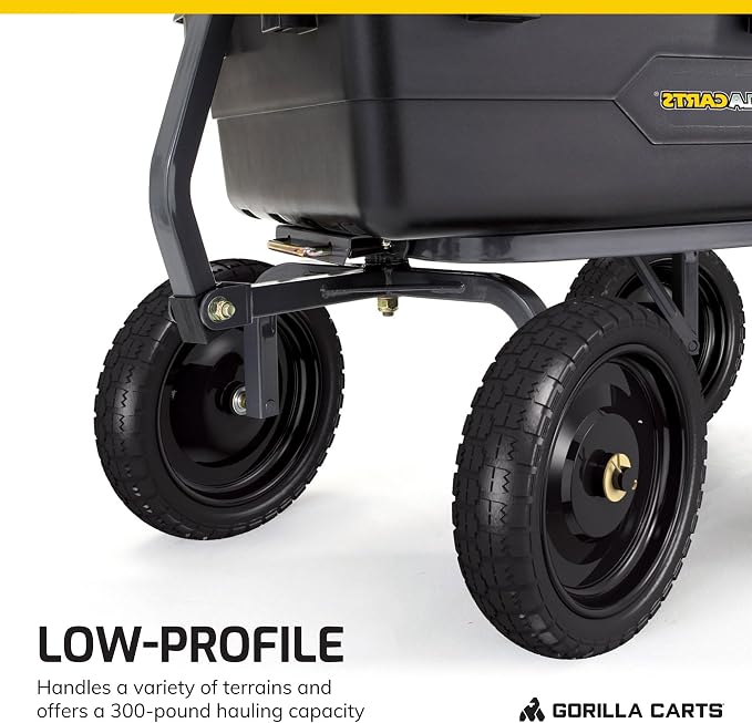 Gorilla Carts 2-Pack 13 Inch No-Flat Replacement Tires, 300 lb Capacity Each – Solid Polyurethane, 2.16” Hub, 5/8” Bore – Fits Lawn & Garden Utility Wagon, Hand Truck, Air Compressor, Pressure Washer