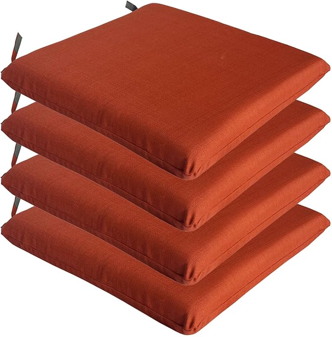 COZYVIDA 18.5x18.5 Inch Patio Chair Cushion 4 Packs Resilient Foam Filling Water-Resistant Tear-Resistant UV Resistant Weather Resistant UV-Resistant 1000+ Hrs for Patio Furniture,Quarry Red