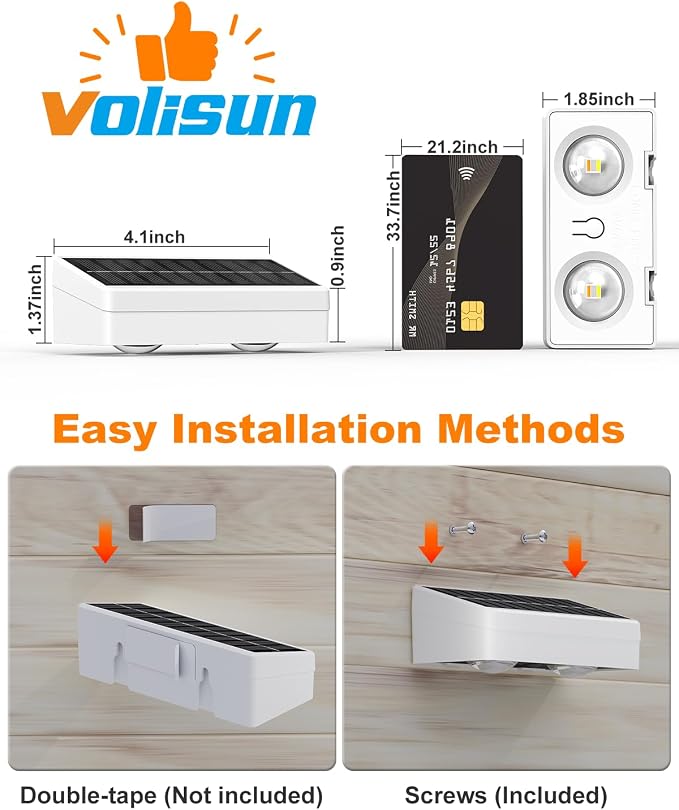 VOLISUN Solar Fence Lights with Remote Control, 50 Lumen LED Fence Lights Solar Powered, IP65 Waterproof, 10 RGB Color Long-Lasting Solar Lights for Backyard Garden Deck Patio Railing (8 Pack)
