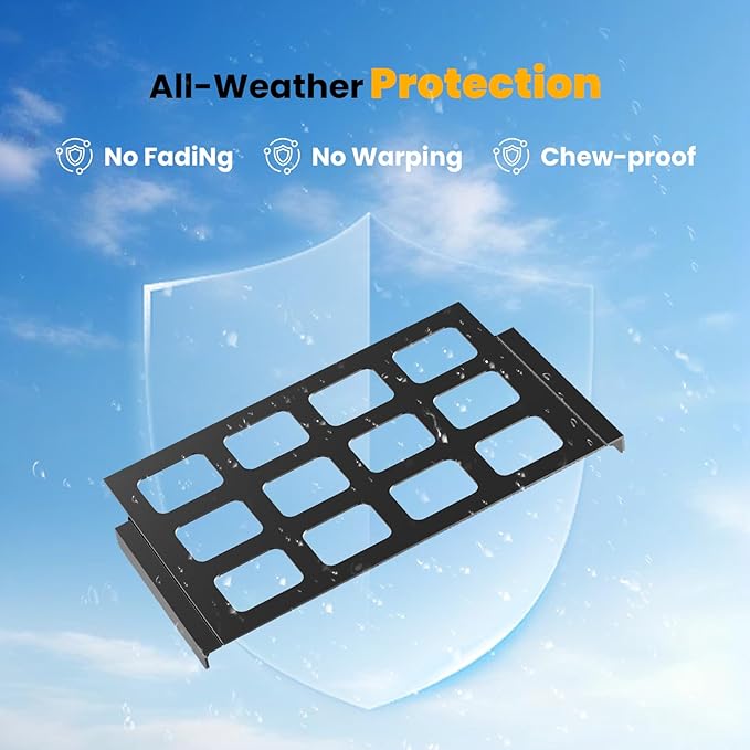 Metal Bird Seed Guard Designed for Birdbuddy Feeder - Chew-Proof Seed Tay for Tossing Protection, Weatherproof Grating Accessory for Outdoor, Black