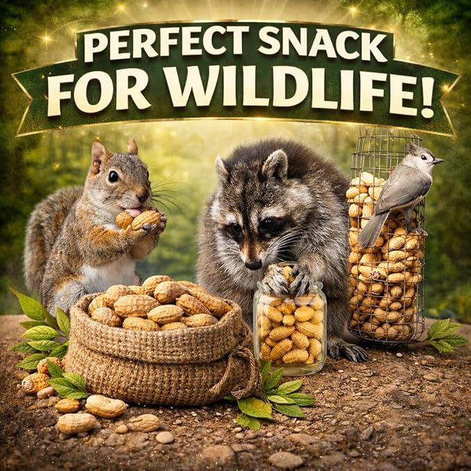 Office Roast Raw Peanuts in Shell 2 lb Bag – Unsalted, Natural & Healthy Snack – Plain Peanuts for Squirrels, Birds & Wildlife Feed