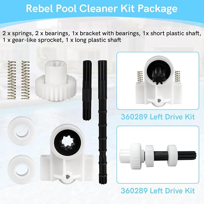 360289 Left Drive Kit Bearing 360290 Right Drive Kit for Pentair Rebel & Kreepy Krauly Warrior Pool Cleaner, Pool Cleaner Vacuum Parts for Pentair Pool Cleaner