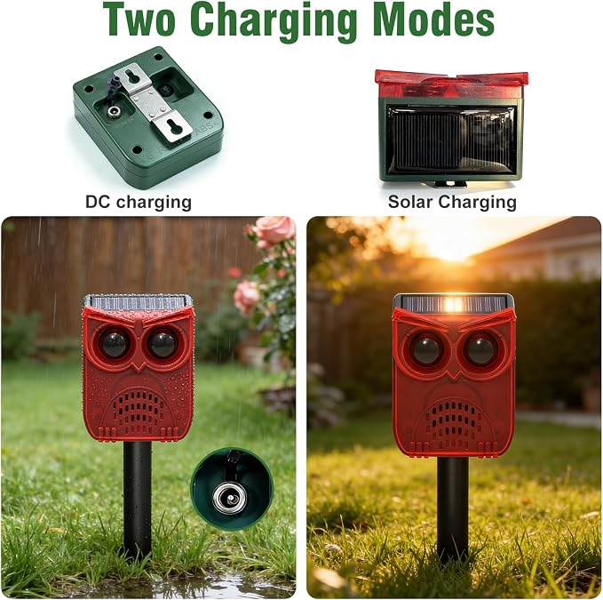 ChunHee Solar Motion Sensor Alarm Outdoor Dog Barking Alarm with 129dB Loud Alarm & PIR Motion Detection, IP65 Weatherproof Motion Activated for Deer, Coyote,Raccoons, Bears