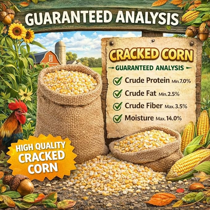 Office Roast Cracked Corn for Animals | 5 lb Bulk Value Bag | – All-Natural Dried Feed for Birds, Ducks, Chickens, Wildlife Deer & Backyard Animals