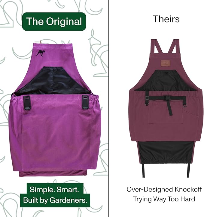 Roo Gardening Apron with Pockets for Women & Men - Canvas Garden Apron with Harvesting Pouch, Water-Resistant, Washable