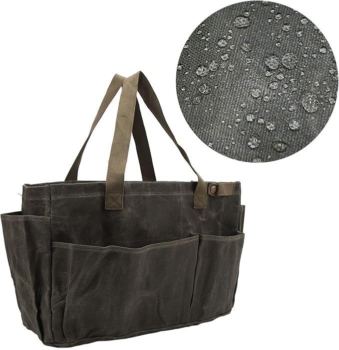 Diydeg Garden Tool Bag, Tool Bag Large Garden Tool Organizer Gardening Tote Bag Organizer Tool Storage Bag with Comfortable Carry Handle for Camping (OD Green)