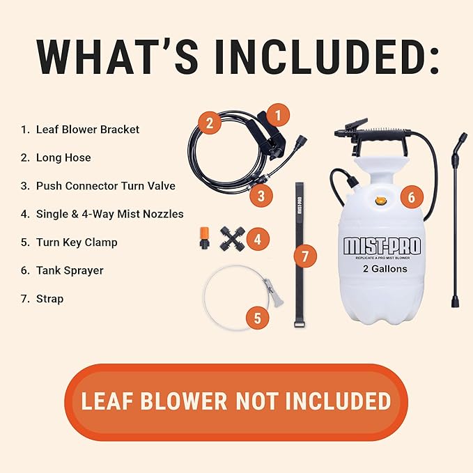 Pesticide Sprayer - Insecticide and Mosquito Mister System - Pest Control System for Fleas, Ticks, and Mosquitos - Mist-PRO+ 2-Gallon Tank Sprayer Kit