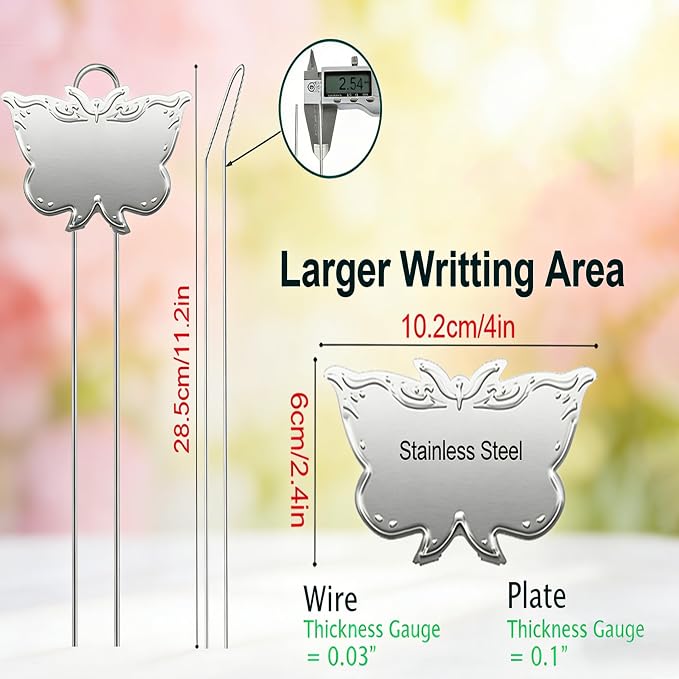 Metal Plant Labels 50 Pack 11in Tall Silver Outdoor Waterproof Garden Label Large Garden Seed Stake Tags for Flowers Fruits and Vegetables