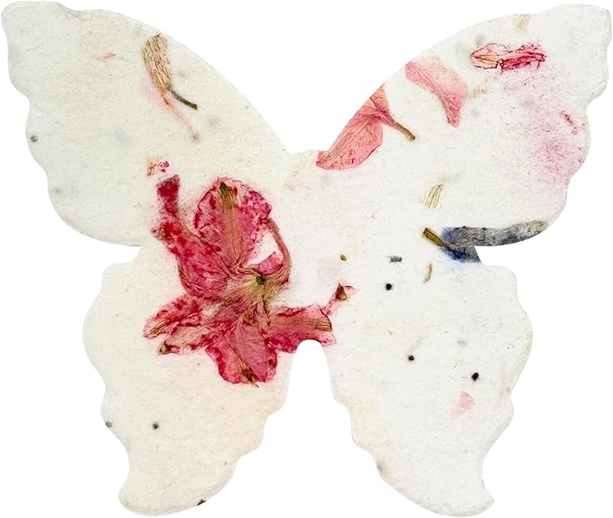 50pcs Large Pink Butterfly Seed Paper – Writable & Plantable Wildflower, Mom's Gift for Mother’s Day, Use for Wedding, Baby Shower, Party Favors & Easter Decorations