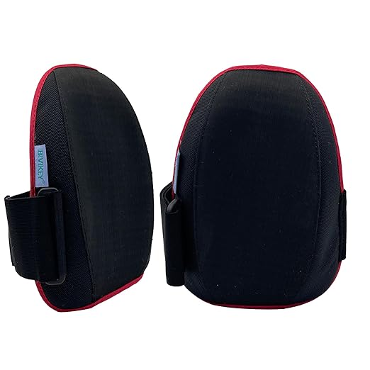 Work Knee Pads Made of Tear Resistant Oxford Cloth and Durable Rubber |Waterproof and Breathable Suitable for Mechanical Repairs and Yard Work|With Adjustable Straps Black/Red