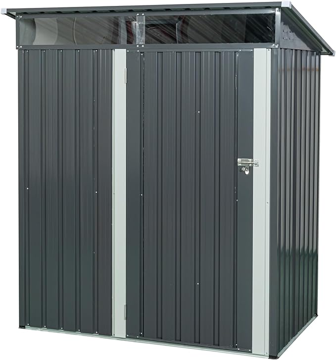 Storage Shed, 5X 3FT Outdoor Storage Shed,with Hinged Door Padlock Utility Tool Shed Storage House, for Backyard Garden Patio Lawn (Grey)