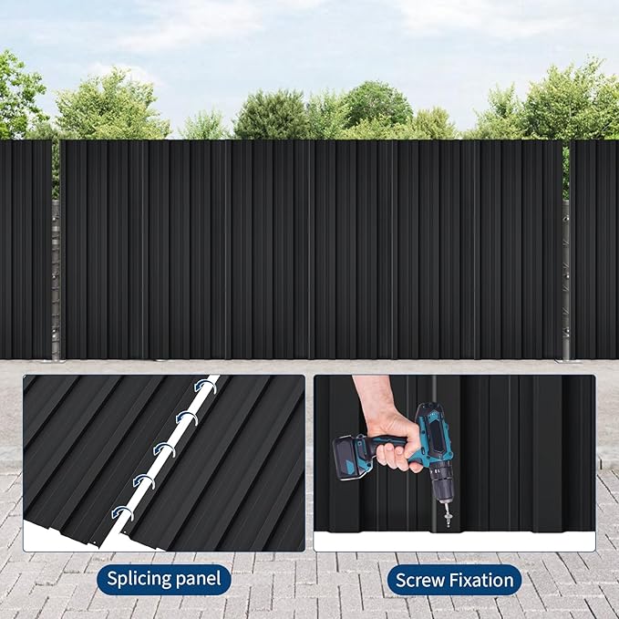GarveeLife 20Pcs Metal Roofing Panels for Carport, Heavy Duty Metal Carport Kits, Galvanized Steel Corrugated Panels, for Patio Outdoor Garden, 60.63 in x 16.8 in
