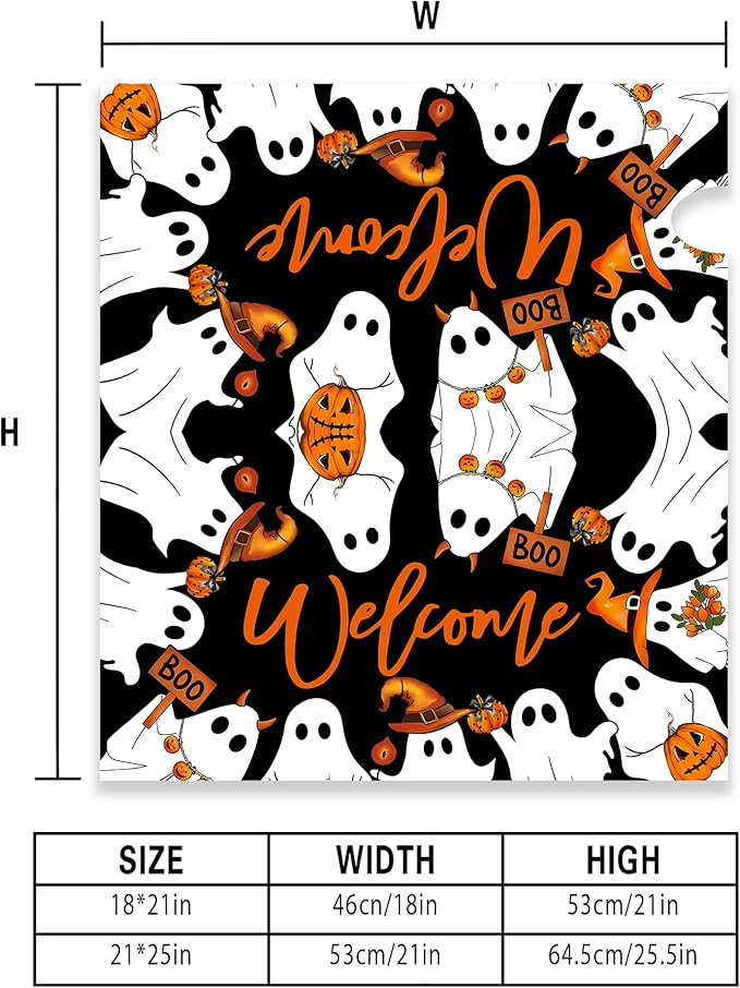 Halloween Boo Mailbox Covers Magnetic Ghost Mailbox Cover Halloween Spooky Post Letter Box Cover for Garden Yard Decor 21x18 Inch