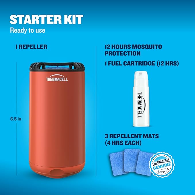 Thermacell Mosquito Repeller Patio Shield; Includes 12-Hour Refill; Highly Effective Mosquito Repellent for Patio; Bug Spray Alternative; Scent Free; No Candles or Flames
