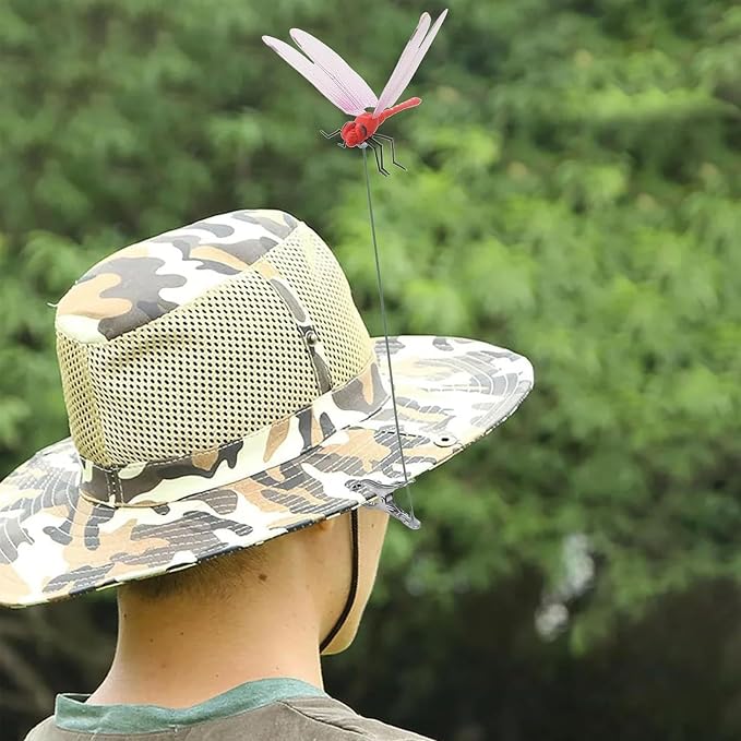 20 Pcs Dragonfly Clips Dragon Fly Hat Clip Artificial Realistic 3D Dragonflies Garden Stakes Decor for Indoor Outdoor