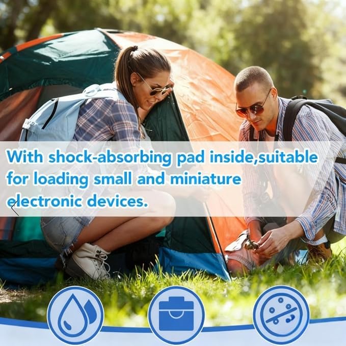 Waterproof Storage Box, Black Waterproof Storage Containers Storage Bin Portable Weatherproof Shockproof Airtight Survival Box Lightweight for Fishing Camping Hiking Outdoor Activities